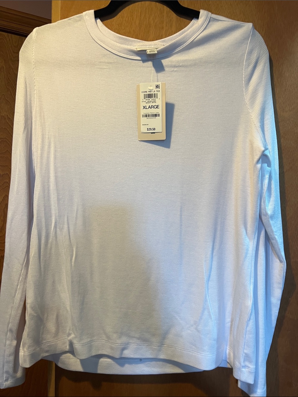 Women’s White Long-Sleeve Crew Neck Top - Size XLarge